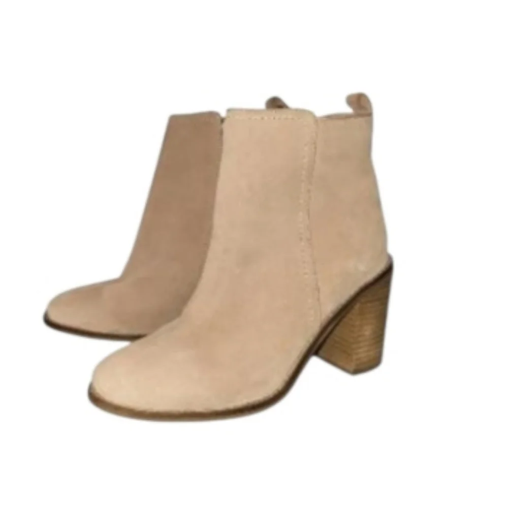 Seychelles Genuine Leather Upper Suede Tan Brown Ankle Boot Bootie Shoe Women 9 - Picture 10 of 11